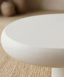 Table basse forme courbes naturelles Valdo 69x100cm Crème
