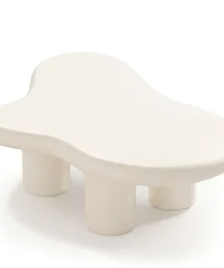 Table basse forme courbes naturelles Valdo 69x100cm Crème