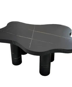 Table basse forme nuage 69x100cm Lagoon Effet Marbre Noir