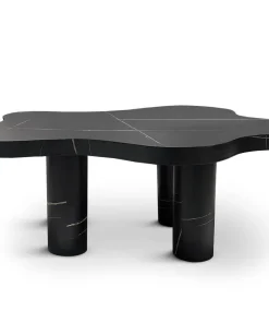 Table basse forme nuage 69x100cm Lagoon Effet Marbre Noir