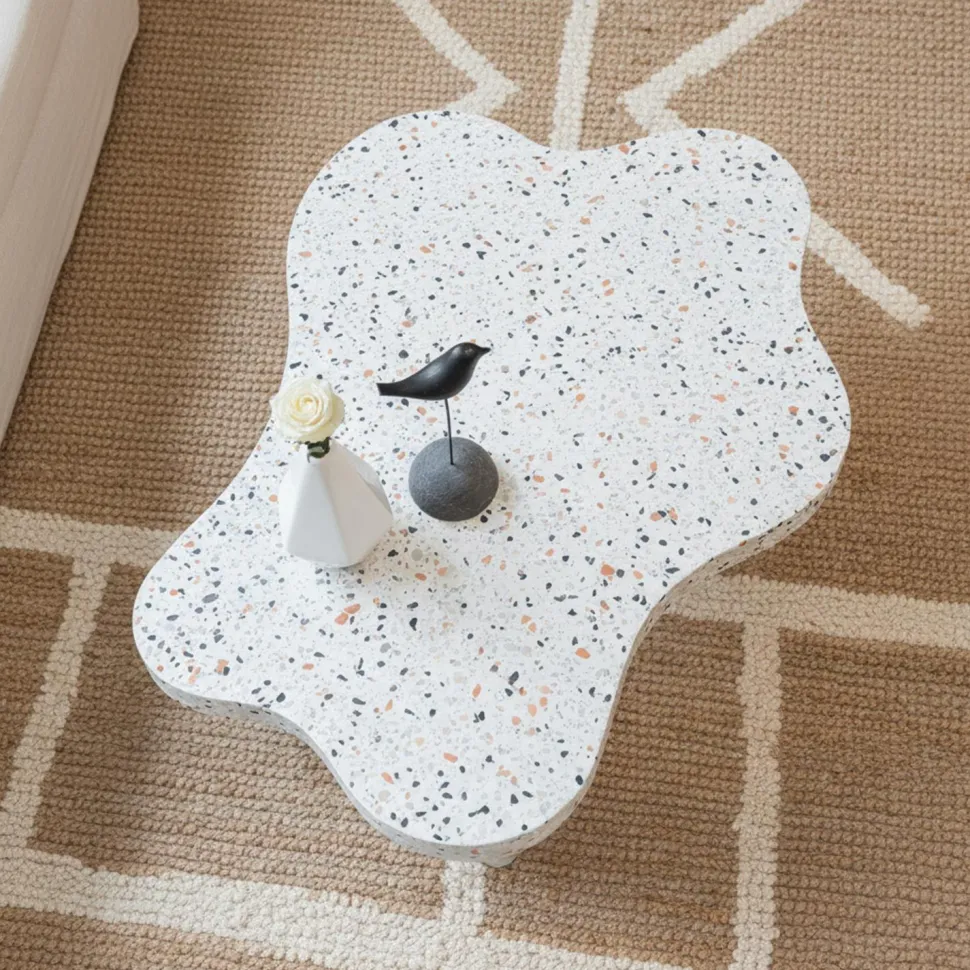 Table basse forme nuage 69x100cm Lagoon Effet Terrazzo