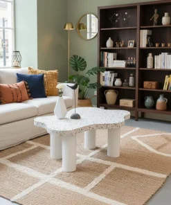 Table basse forme nuage 69x100cm Lagoon Effet Terrazzo