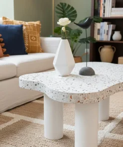 Table basse forme nuage 69x100cm Lagoon Effet Terrazzo