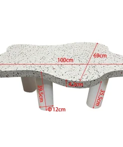 Table basse forme nuage 69x100cm Lagoon Effet Terrazzo