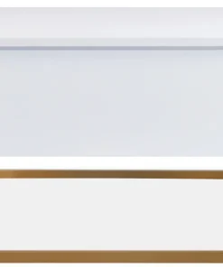 Table basse moderne Valmain 60x90cm Blanc et Métal Or