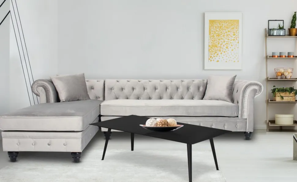 Table basse rectangulaire 120x60cm Bipolart Métal Noir