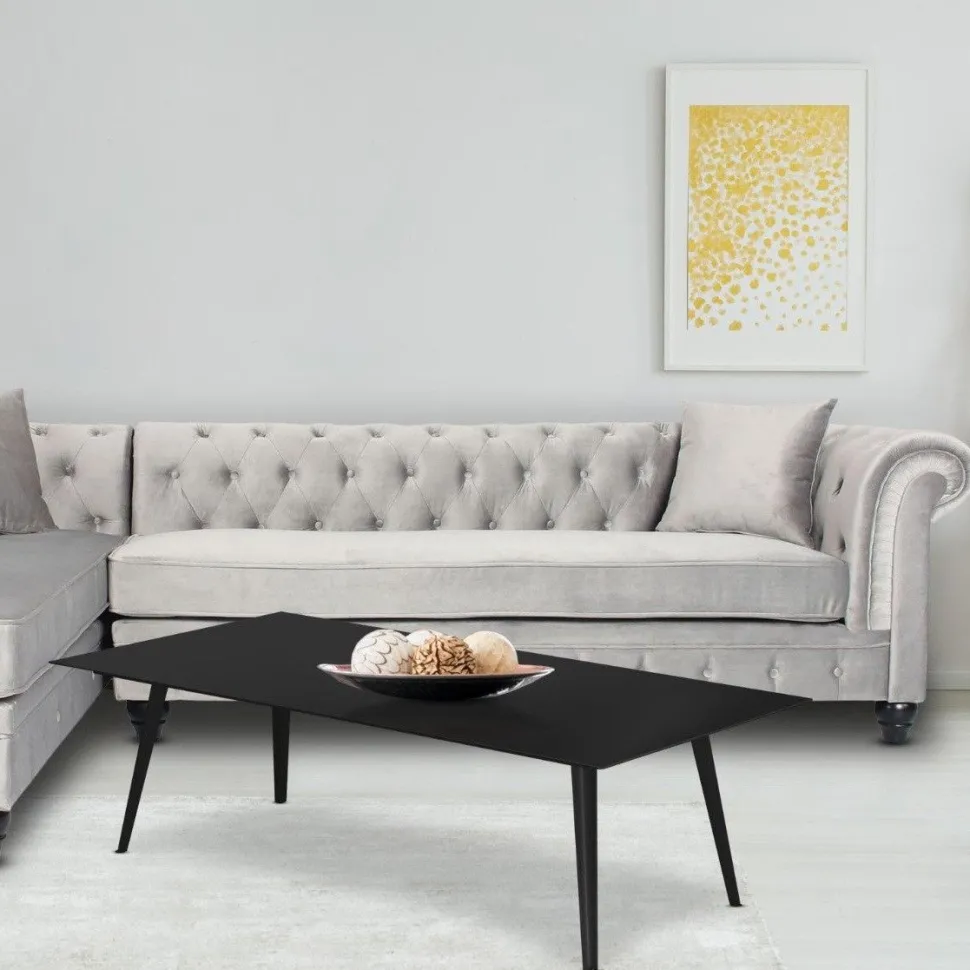 Table basse rectangulaire 120x60cm Bipolart Métal Noir