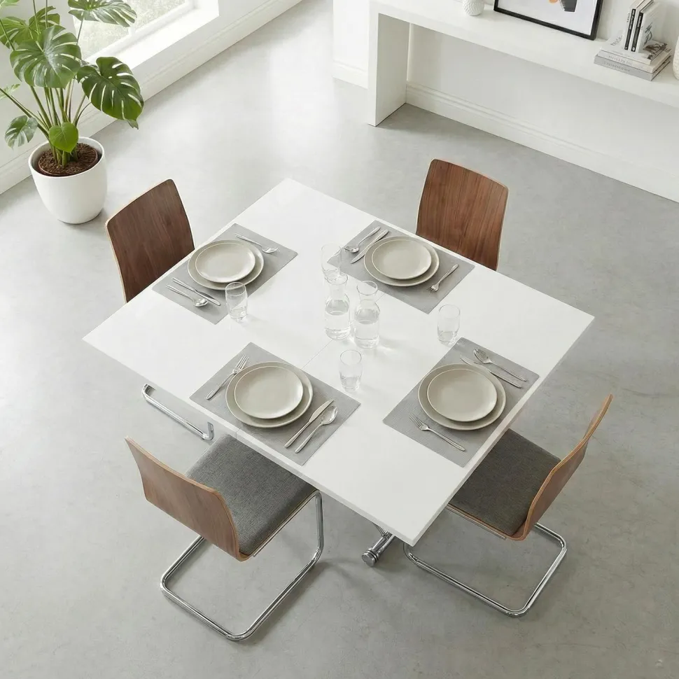 Table basse relevable Carrera XL Blanc laqué