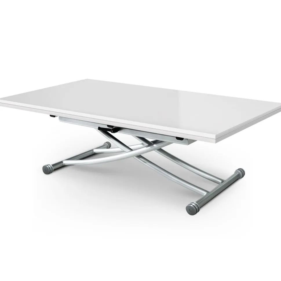 Table basse relevable Carrera XL Blanc laqué
