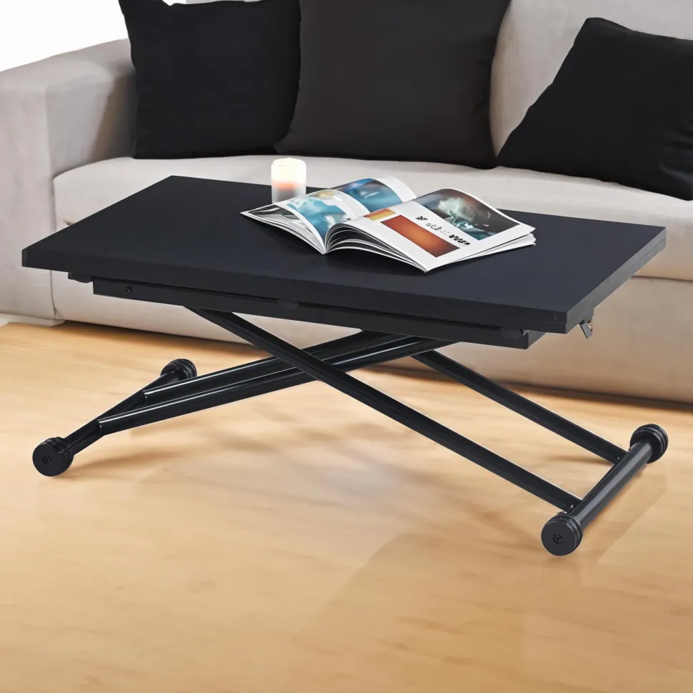 Table basse relevable Carrera Noir carbone