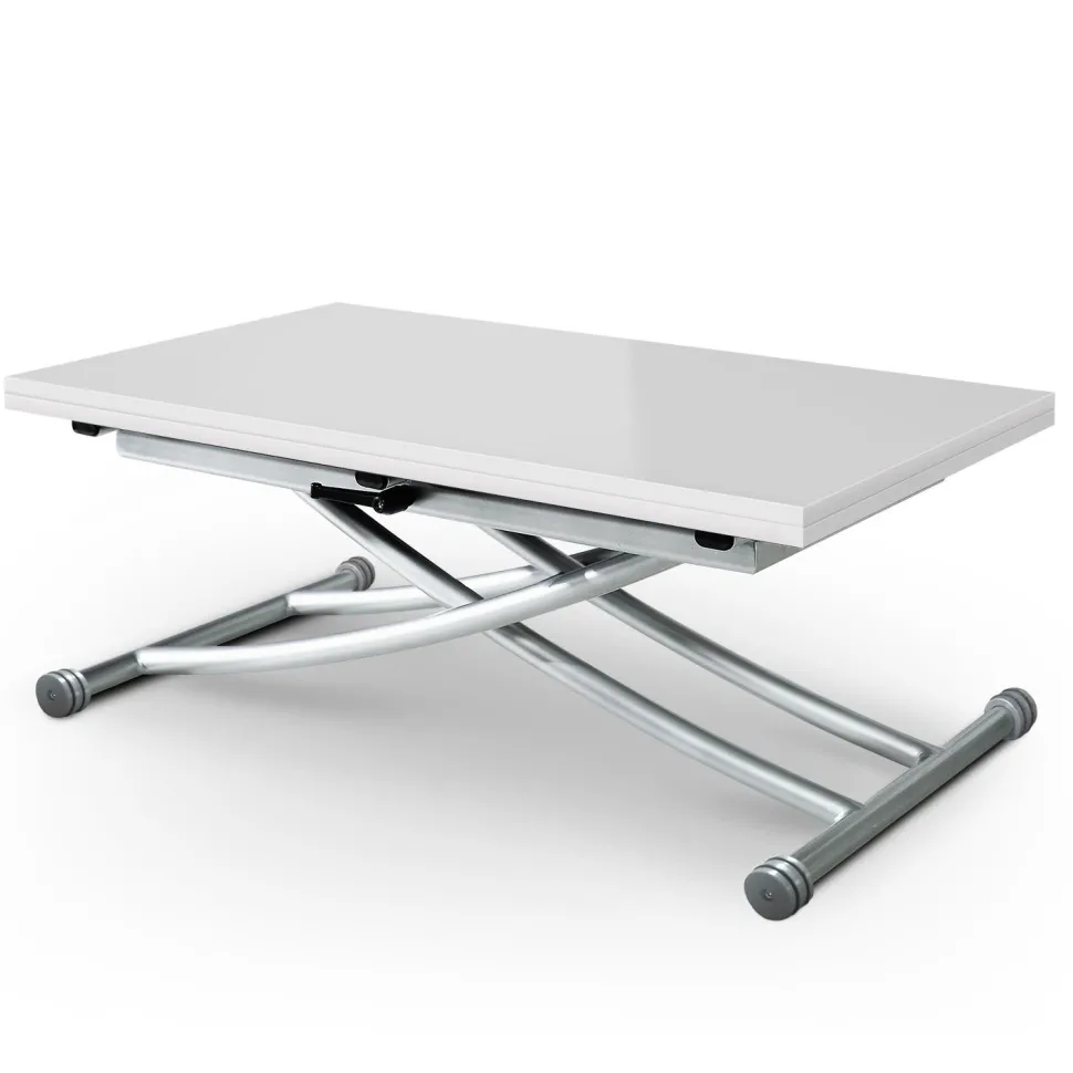 Table basse relevable Carrera Blanc laqué