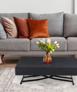 Table basse relevable Sundance Noir mat