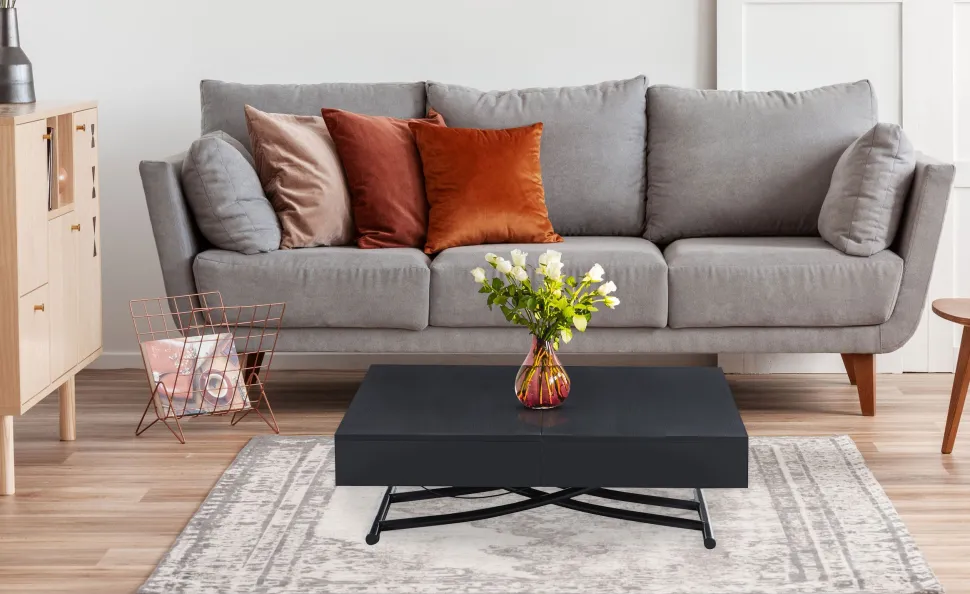 Table basse relevable Sundance Noir mat