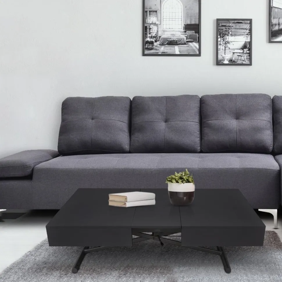 Table basse relevable Sundance Noir mat