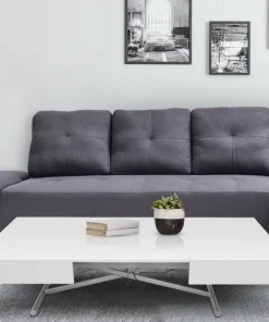Table basse relevable Sundance Blanc Laqué