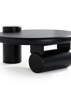 Table basse ronde asymétrique 100cm Yang Noir
