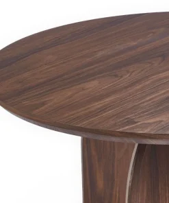 Table basse ronde élégante 80cm Calyptus Bois foncé