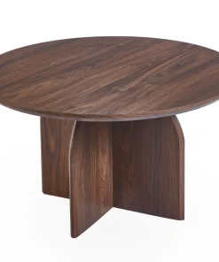 Table basse ronde élégante 80cm Calyptus Bois foncé