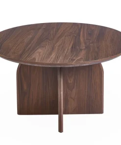 Table basse ronde élégante 80cm Calyptus Bois foncé