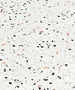 Table basse ronde moderne Titouan D84cm Effet Terrazzo