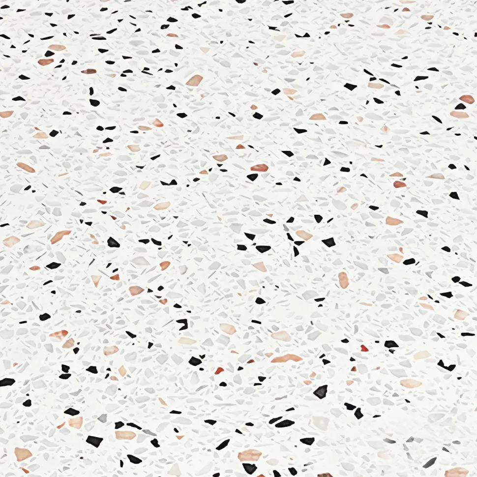 Table basse ronde moderne Titouan D84cm Effet Terrazzo