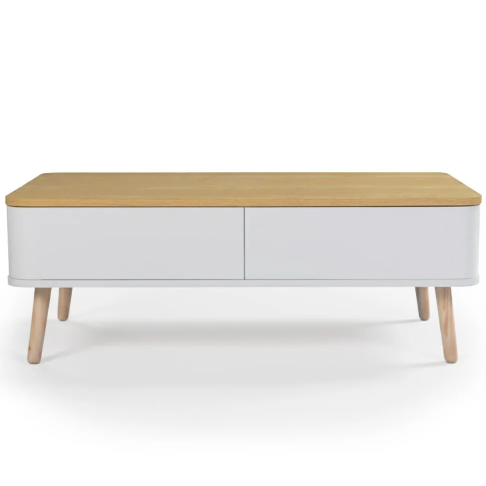 Table basse scandinave Bergen Blanc et Bois