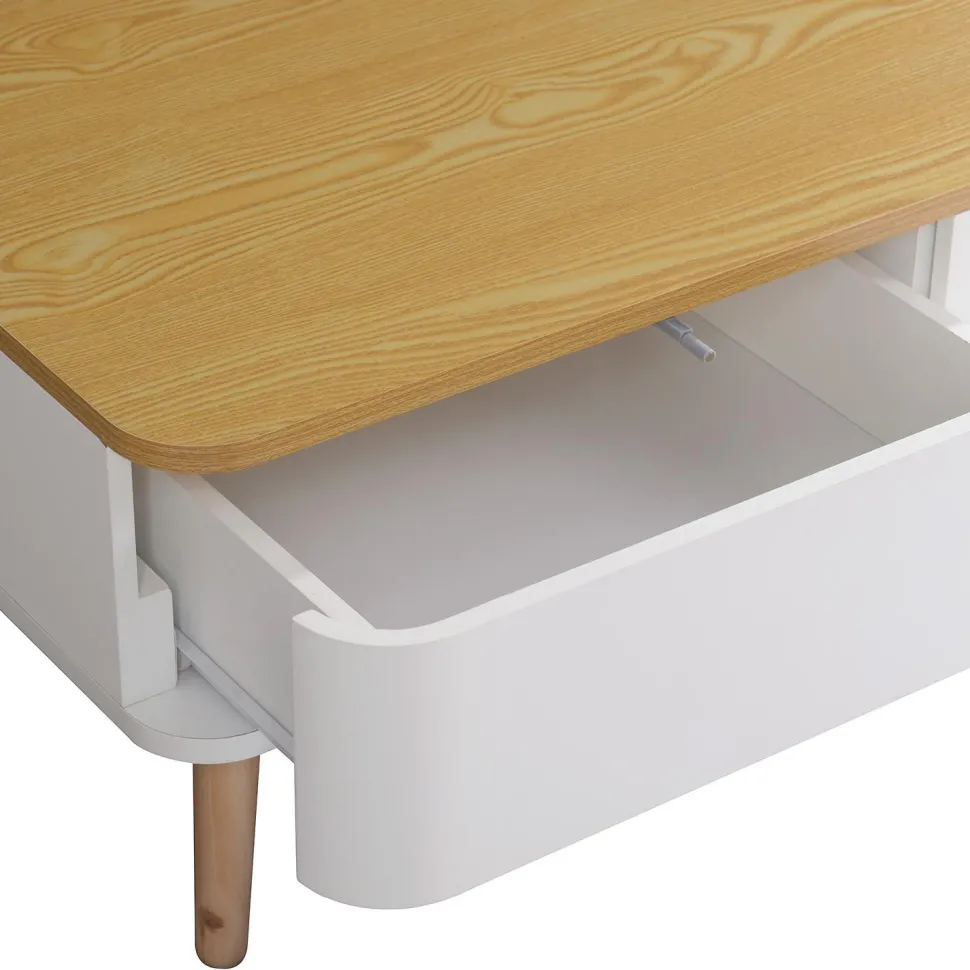 Table basse scandinave Bergen Blanc et Bois