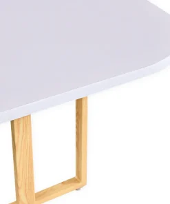 Table carrée 90cm avec 4 chaises gain de place Oslo Blanc et Tissu Taupe