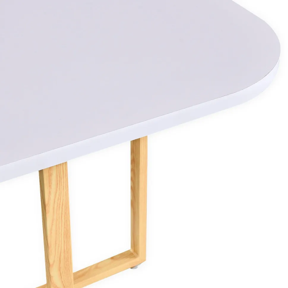 Table carrée 90cm avec 4 chaises gain de place Oslo Blanc et Tissu Taupe