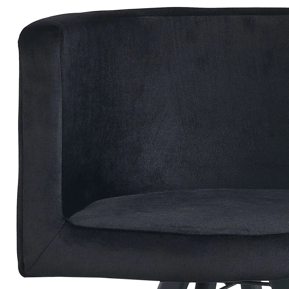 Table carrée 90cm avec 4 chaises gain de place Oslo Effet marbre noir et Velours Noir