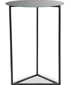 Table d'appoint Oliana Miroir et Métal Noir