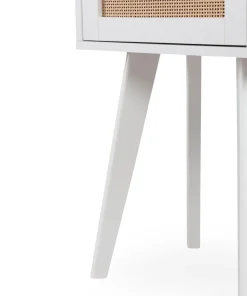 Table de chevet 1 tiroir avec cannage Dalgora L40cm Blanc
