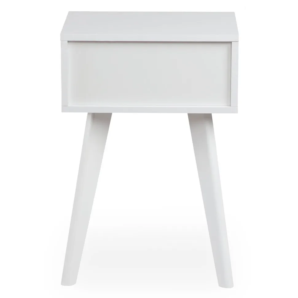 Table de chevet 1 tiroir avec cannage Dalgora L40cm Blanc
