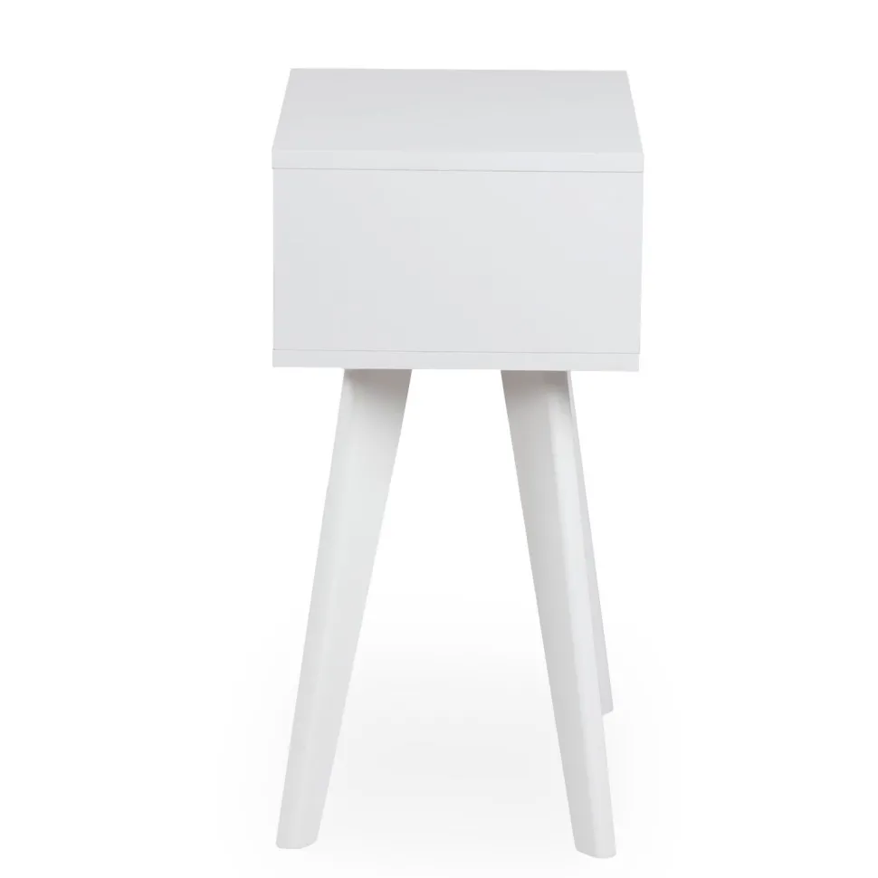Table de chevet 1 tiroir avec cannage Dalgora L40cm Blanc