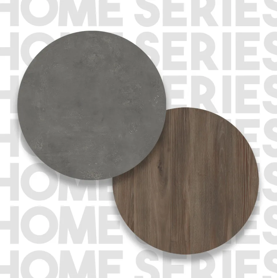 Table de chevet 1 tiroir Ralta style moderne bois foncé et gris