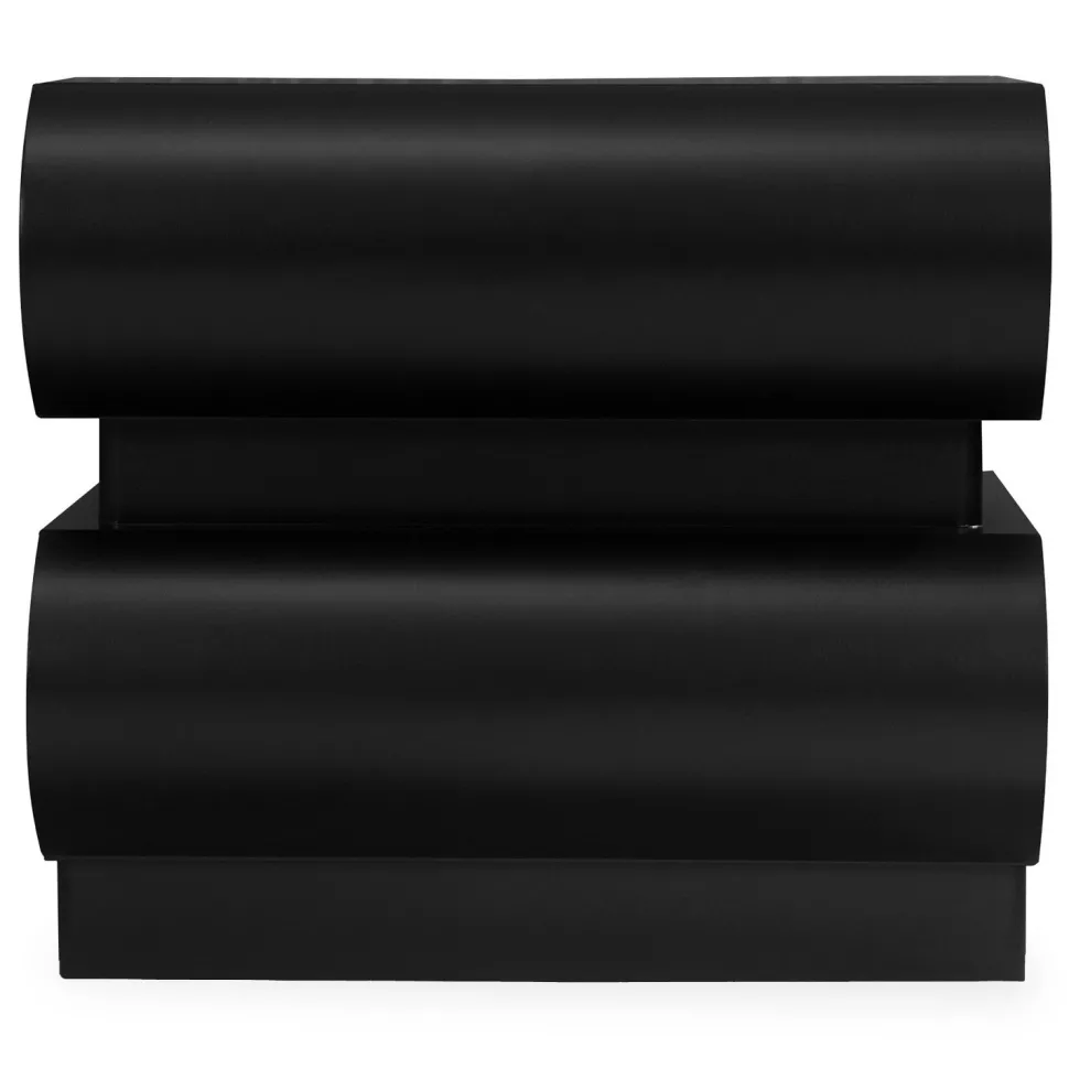Table de chevet avec 2 tiroirs arrondis L45cm Mezade Noir