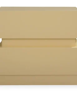 Table de chevet avec 2 tiroirs arrondis L45cm Mezade Beige