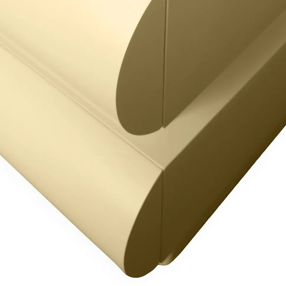 Table de chevet avec 2 tiroirs arrondis L45cm Mezade Beige