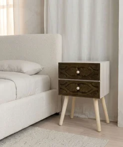 Table de chevet Catana 2 tiroirs Marron