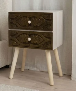 Table de chevet Catana 2 tiroirs Marron