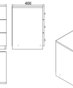 Table de chevet Moderne 3 Tiroirs Sylar Chêne foncé et Anthracite