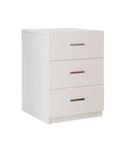 Table de chevet Moderne 3 Tiroirs Sylar Blanc