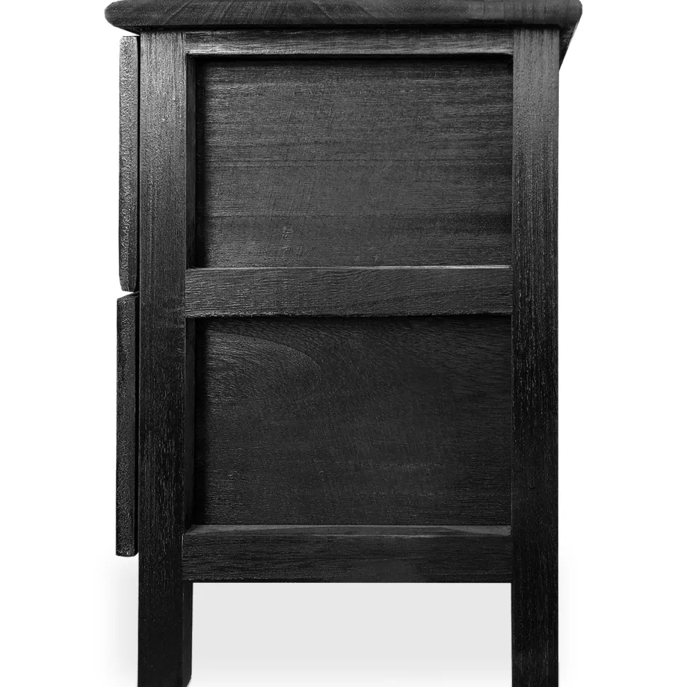 Table de chevet sculptée style marocain Chevignon L36cm Bois Noir