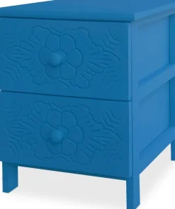 Table de chevet sculptée style marocain Chevignon L36cm Bois Bleu