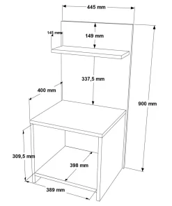 Table de chevet Wasat L44,5xH90cm Bronze et Anthracite