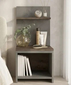 Table de chevet Wasat L44,5xH90cm Bronze et Anthracite