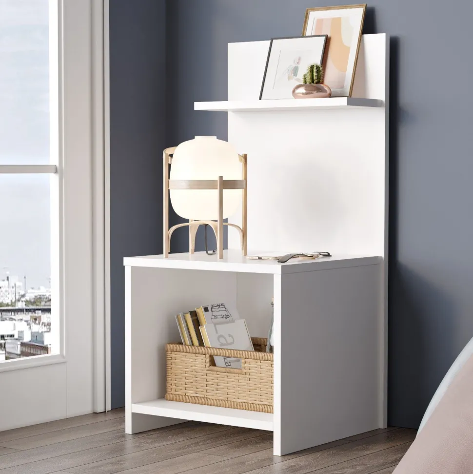 Table de chevet Wasat L44,5xH90cm Blanc