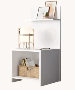 Table de chevet Wasat L44,5xH90cm Blanc