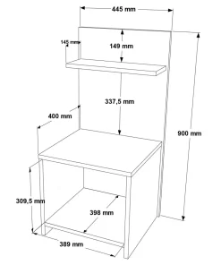 Table de chevet Wasat L44,5xH90cm Blanc