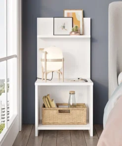 Table de chevet Wasat L44,5xH90cm Blanc